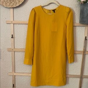 Who What Wear Mustard Long Sleeve Dress